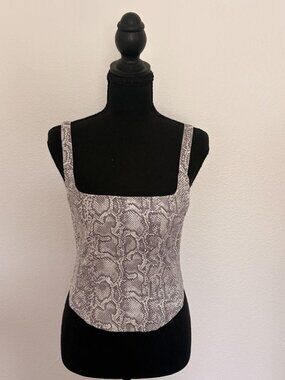 Guess Women's Grey and Silver Corset Size 2